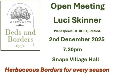 Tue 2nd Dec: GAS Open talk: Herbaceous Borders