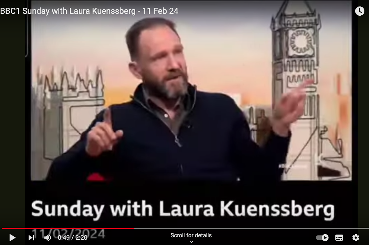Ralph Fiennes with Laura Kuenssberg
